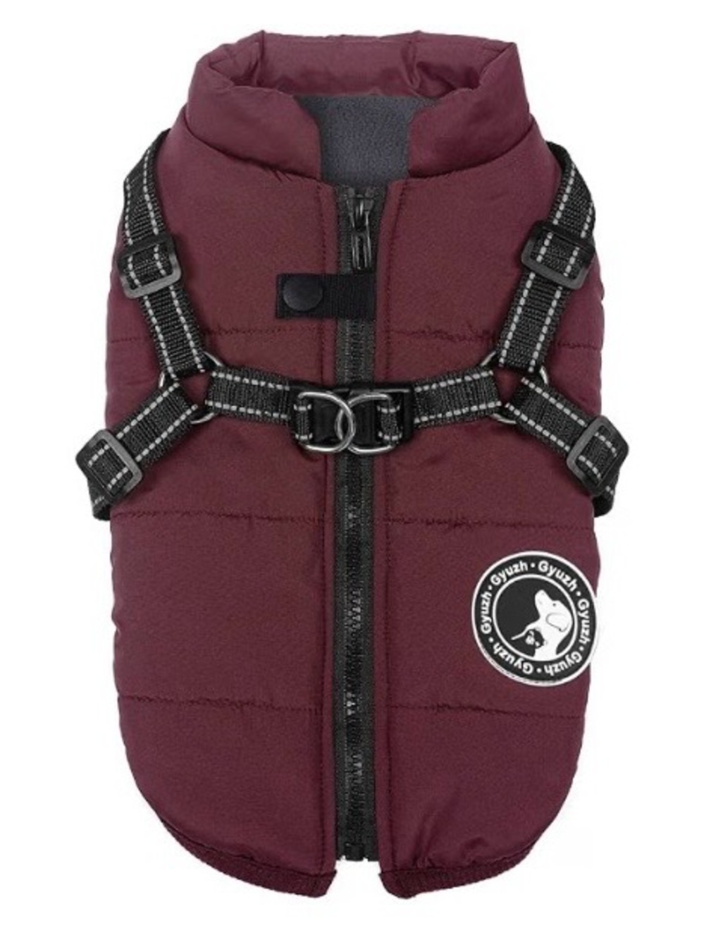Gyuzh • Dog Coat and Harness • Burgundy • Sz XXL